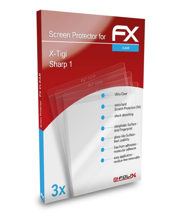 Screen Protection Film compatible with X-Tigi Sharp 1 Screen Protector, ultra-clear FX Protective Film (3X)