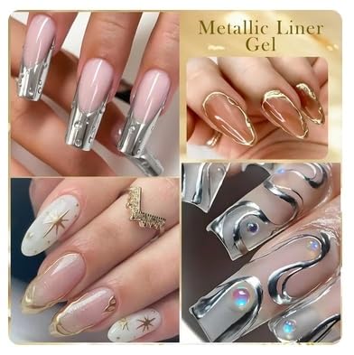 Kit de Esmalte Gel para Arte en Uñas 8mL Brillante Plata miniatura 6