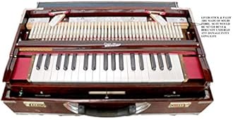 Super Quality 3 3/4 Octave 9 Scale Changer (with Coupler) Box Harmonium with 3 set of Reeds with Fiber Liver-Stick & Palit