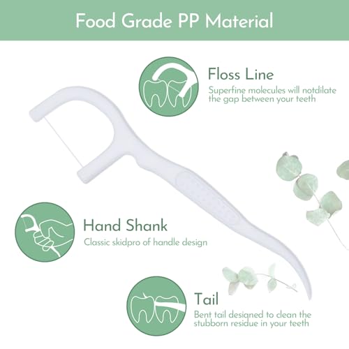 Mauepersu Zahnseide Dental Floss 400 Stück, Einweg Dental Floss, Einwegzahnseide Zahnreinigung Sticks, Disposable Zahnseidensticks/Zahnreiniger Sticks