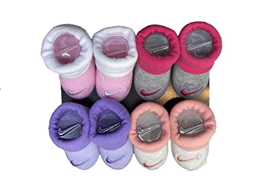 Image of Nike Baby Boy's Booties 4-Pack (Infant/Toddler/Little Kid) Pink 0-6 Months