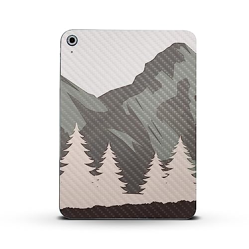Image of MightySkins Carbon Fiber Skin Compatible with Apple iPad 10.9 inch 10th Gen (2022) Full Wrap Kit - Forest Range | Protective, Durable Textured Carbon Fiber Finish | Easy to Apply | Made in The USA