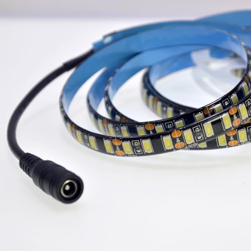 Image of Super Bright Black PCB 12V SMD5630(0.5w) LED Strip Lights Without Power Supply, IP65 Waterproof, Pack of 16.4ft /5M (600LED-White)