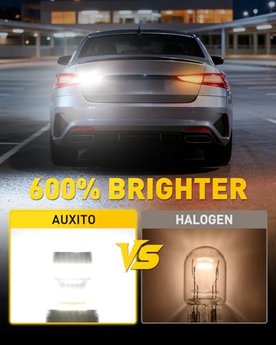 Image of AUXITO 912 921 LED Bulb Reverse Light Bulbs, 600% Ultra Bright White, Non-polarity 906 W16W T15 921 LED Bulb Direct Back Up Parking Light Replacement Lamp, Pack of 2