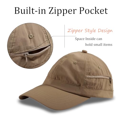 Image of Mens Waterproof Baseball Cap Womens Rain Hat Quick Dry Running Hat with Sweatband Outdoor Golf Breathable Sports Cap