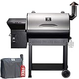 Z GRILLS ZPG-7002E 2020 Upgrade Wood Pellet Grill & Smoker, 8 in 1 BBQ Grill Auto Temperature Control, 700 sq inch Cooking Area, Silver Cover Included