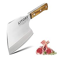 Kitory Hackmesser 16 cm Klinge, Extradicker 6,25 mm für gefrorenes Fleisch und große Knochen, Extrem Scharf Metzgermesser, Full Tang Küchenbeil Knochenbeil, K5-DE