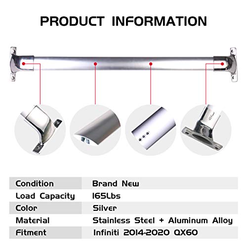 TUNTROL Stainless Steel Roof Rack Crossbars Compatible with Infiniti QX60 2014-2021, Roof Rail Luggage Holder Rooftop Cargo Carrier (Silver)