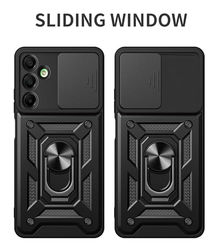 Image of YUWOO Back Cover for Samsung Galaxy A16 5G |Shockproof Cover|Military Grade Protection|Camera Slider for Protection Back Cover for Samsung Galaxy A16 5G (Black)