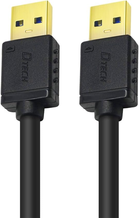 Image of DTECH USB Cable Type A 3.0 Cable Male to Male High Speed Data Cord For Laptop in Black (1M)