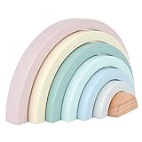 VERSPIELTES DESIGN: Die Bausteine für Kinder ab 1 Jahr sind in sanften, modernen Farben gehalten und ideal für Jungen und Mädchen geeignet. Das dezente Design macht die Stapelsteine für Kinder zu ein stylischen Begleiter