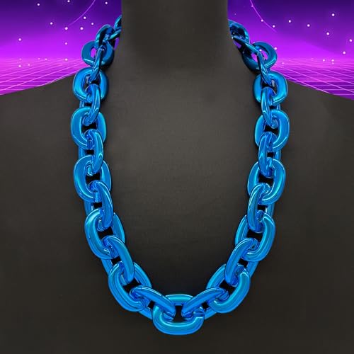 Hip Hop Rapper Big Fake Gold Chain, Thick Punk Chunky Large Plastic Party Chain Costume Necklace, Non-Fading Detachable Chains Mens 80s 90s Jewelry4