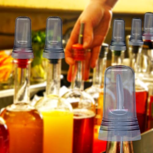 Esatto 24 Pieces Pour Spout Covers - Translucent Liquor Bottle Toppers, Universal Bottle Pour Dispenser, Liquor Bottle Covers Bottle Cover Dust for Home Kitchen Tools Supplies