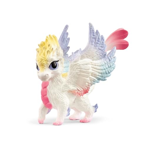 Image of Schleich Bayala - Rainbow Baby Dragon Toy Figurine - Kids Ages 5+ | 70825