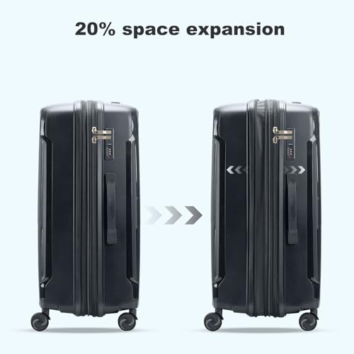 Image of Nazhura Luggage Set, 3-Piece Hardside Suitcase Set, 20-inch Carry On, 24-inch, 28-inch Luggage