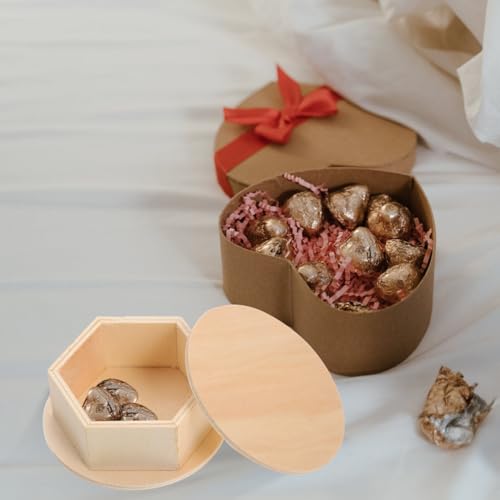 Image of SEWACC 6 Pcs Diy Storage Box Small Containers Clay Storage Bins Simple Holder Wood Case Sundries Case Wood Organizing Container Small en Box Round