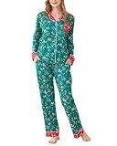 HMPEAIIY Cute Pajamas for Women Set, Long Sleeve Button Down Sleepover PJs