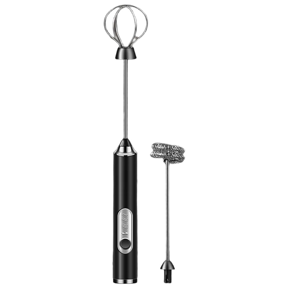 CTRLZS Milk Frother Electric Whisk Handheld Drink Mixer, 3 Speed Settings Adjustable for Coffee, Lattes, Matcha, Hot Chocolate Maker Black