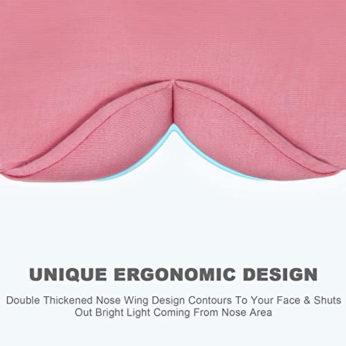 Sleep Mask for Women Men 100% handmade Cotton, Weighted Eye Mask for Sleeping with Cooling & Heated Gel Eye Mask Improving Dry Puffy Eyes, Light Blocking Blindfold Sleeping Mask for Home/Flight/Office