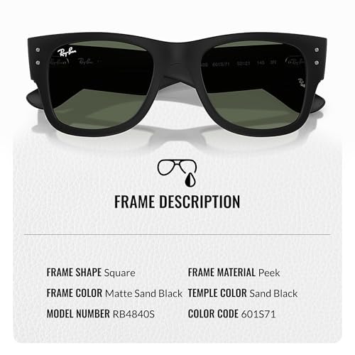 Ray-Ban RB4840S MEGA WAYFARER LITEFORCE Square Shaped Sunglasses for Men & Women with Official RAYBAN Eyewear Kit3