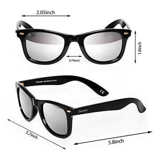 Gioventù Polarized Sunglasses for Women and Men - UV400 Protection NXT Trivex Advanced Lenses, Classic Wayfarer Sunglasses, Outdoors Sport Driving Fishing Cycling Hiking (Wayfarer Mirror-Coated)