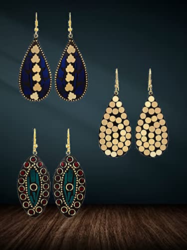 Stylish Afghani Tibetan Combo Earrings