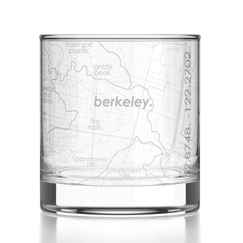 Well Told Berkeley Map Rocks Glass 11 oz Whiskey Tumbler