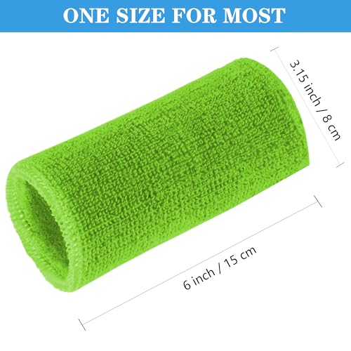 Image of 6 Inch Wrist Sweatbands Tennis Wrist Bands Absorbent Sweat Band for Men and Women Sport Long Wrist Bands, Breathable Cotton Athletic Sweatbands for Basketball, Workout, Running (4 Pack)