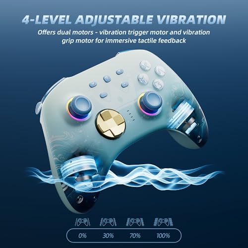 Mytrix Wireless Switch Pro Controllers with Charging Dock, Bluetooth Controller for Nintendo Switch/Lite/OLED with Hall Effect Joysticks & Trigger, Compatible with PC/iOS/Android/Steam (Aqua Blue)