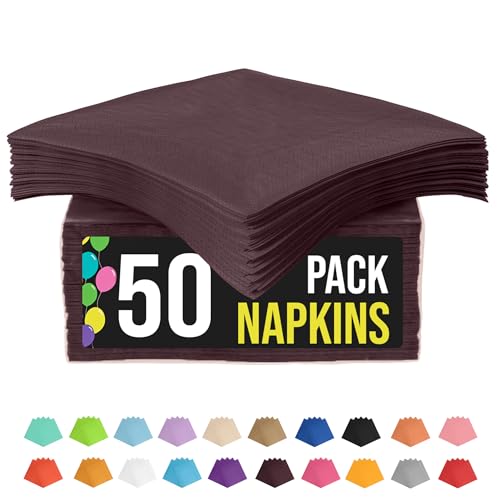 Party Solids Brown Napkins Disposable Everyday 50 Pcs 2 Ply Brown Dinner Napkins Paper Everyday For Parties & Party Supplies