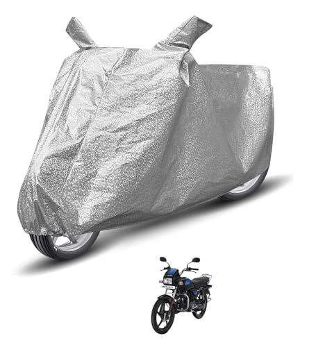 Image of Auto Hub Waterproof Bike Cover Compatible with Hero Splendor Plus Dustproof, UV Protection Two Wheeler Bike Splendor Plus Cover - Metallic Silver