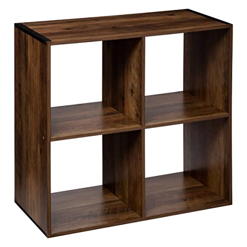 5five - étagère 4 Cases indus Mix n modul Effet Bois foncé