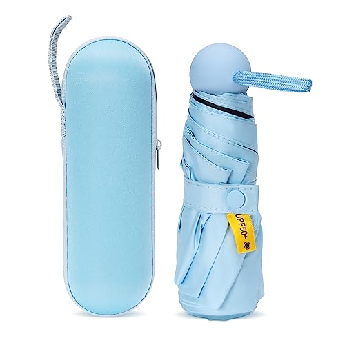 Capsule Umbrella, 5 Fold Manual Open 19 Inch Small Umbrella for W...