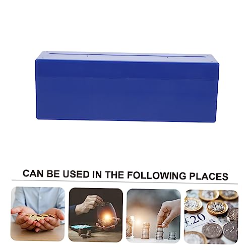 Caja para almacenamiento de monedas plástico azul miniatura 2