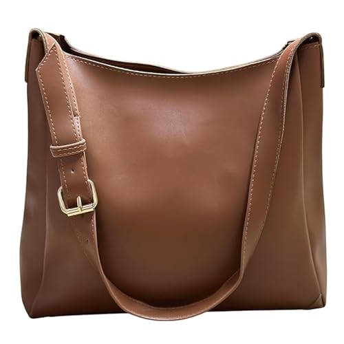Image of Women's Brown Handbag - Stylish PU Leather Sling & Shoulder Bag with Adjustable Strap | Elegant Daily Office & Casual Tote Bag