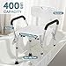 Shower Chair for Elderly and Disabled with Padded Armrests and Back, Adjustable Height Shower Seat, Tool-Free Heavy Duty Shower Chairs for Inside Shower, Handicap