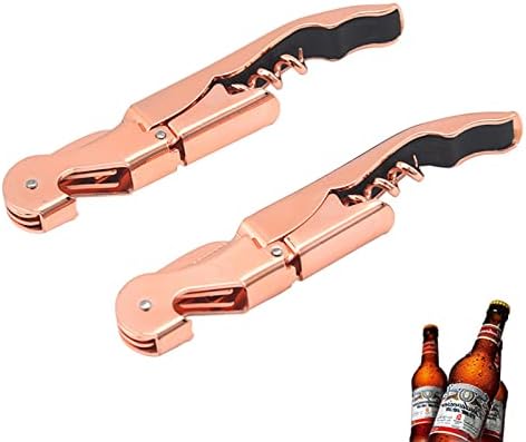 Abridor de Vino,Sacacorchos Juego de Sacacorchos de Vino de Hierro de Carbono de Alta Resistencia para Servidores de Restaurante,Sommeliers,Camareros,Bares (2 Unidades de Oro Rosa) Abridor de Vino,Sacacorchos Juego de Sacacorchos de Vino de Hierro de Carbono de Alta Resistencia para Servidores de Restaurante,Sommeliers,Camareros,Bares (2 Unidades de Oro Rosa)