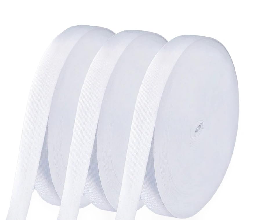 Magnoloran Elastic Band for Sewing, 3/4 Inch Elastic for Sewing Elastic Straps Wig Band Edge Band Knit Spool Sewing Band for Waistbands Pants Clothes & Lace Front Wigs((30 Yard White)