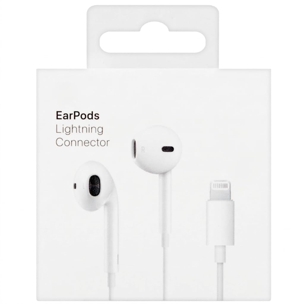 Wired Eearphone with Lightning Connector, Compatible with iPhone & ipad, White, Direct Plug and Play No Bluetooth Required, for Gaming & Music, in Build Mic, Noise Cancellation