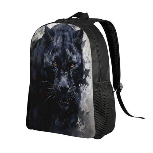 Lightweight Backpack Panther Dark Animal 16Inch Waterproof Backpack Gym Casual Daypack for Women Men Gift2