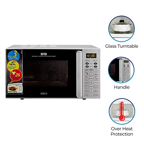 Image of IFB 25 L Convection Microwave Oven (25SC3, Metallic Silver, With Starter Kit)