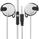 Generic クリップ式有線イヤホン 3.5mm – 磁気ドライバー搭載 オーバーザイヤー設計 ランニング ヨガ ハイキングに適した軽量設計 (ホワイト)