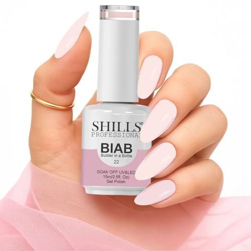 Image of SHILLS PROFESSIONAL BIAB - Builder in a Bottle 15ml | Soak Off UV & LED Gel Polish | Nail Strengthener, Base & Builder Gel in One | Long-Lasting, Chip-Resistant Formula | Available in 6 Shades (022 - Baby Pink)
