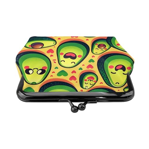 Pu Leather Buckle Coin Purse Cute-Love-Avocado Girls Kiss-Lock Change Purse Wallets2