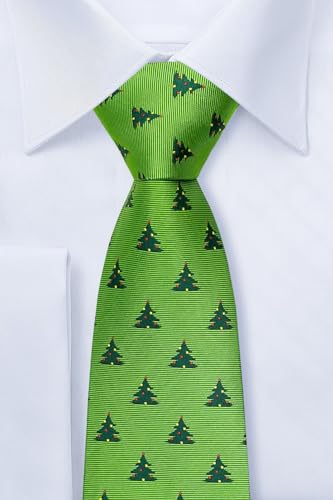 Retreez Delightful Christmas Tree Pattern Woven Boy's Tie - 8-10 years3