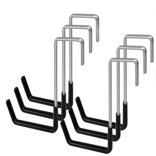 UHETLET 6 Stück Garagen haken Aufhängung Garagenhaken s haken Sparrenhaken Schwerlast 35kg haken zum Einhängen Fahrradhaken Garage Wandhaken 18cm Doppelhaken Leiterhaken zum Einhängen Fahrrad