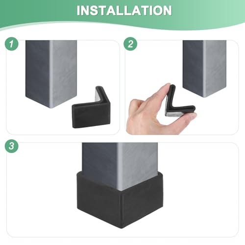 Image of M METERXITY 16-Pack L-Shape Angle Iron Caps, 1.5 x 1.5 Rubber Anti Slip Leg Cover for Shelves /Table, Furniture Leg Cover Floor Protectors Angle Iron Foot Pads