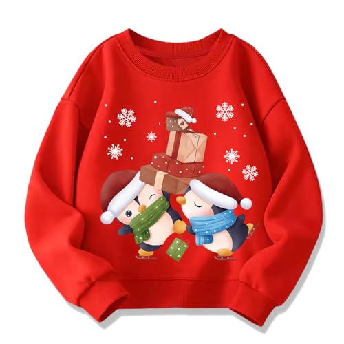 Kids Christmas Sweatshirt Girls Boys Santa Claus Toddler Ugly Xmas Shirt Crewneck Long Sleeve Graphic Tops for 2-7T