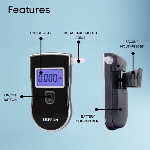 Image of E-40 Portable Alcohol Testing Machine, Breathalyzer with Semi-Conductor Sensor, Reliable Breath Analyzer Alcohol Meter, Compact Alcohol Tester for Personal & Professional Use