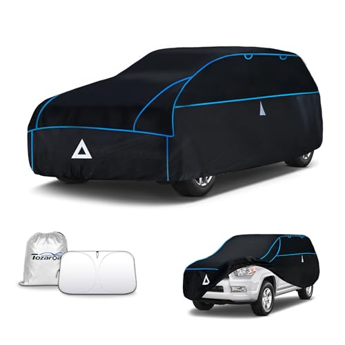 Hail Protector Car Cover for SUV(Length:191-201inch) + Gift Windshield Sunshade, Multi-Layered EVA Hail Proof Car Cover, Padded Car Hail Protector Explorer, Telluride, Palisade, Pilot etc.